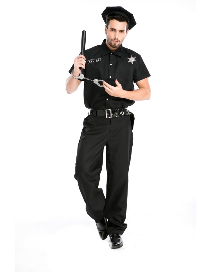 Black policeman costume M4715