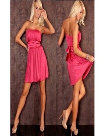 rose loose and wrap hip sexy low-cut dress m3445D