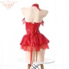 Women Imp Bat Patent Leather Witch Dress Costume Daemon Uniform Cosplay FSM096