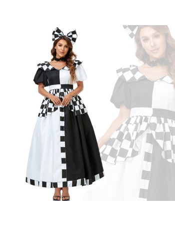 Elise Wonderland Halloween Cosplay Plaid Mickey Mouse Costume DL2029