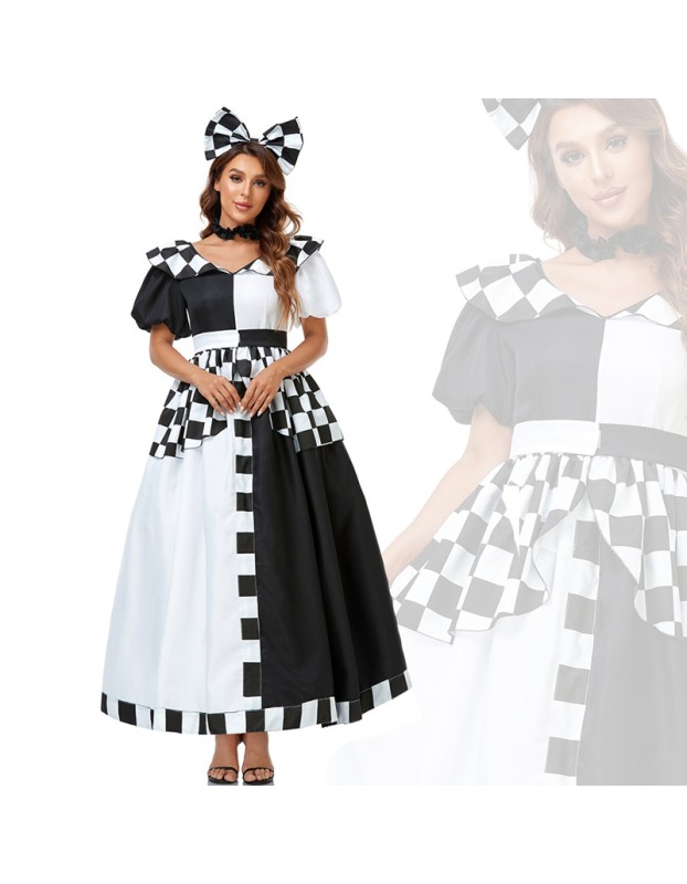 Elise Wonderland Halloween Cosplay Plaid Mickey Mouse Costume DL2029