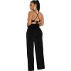 Women's Halter Cross-Strap Solid Color Wide-Leg Pants Two Piece Set 9428