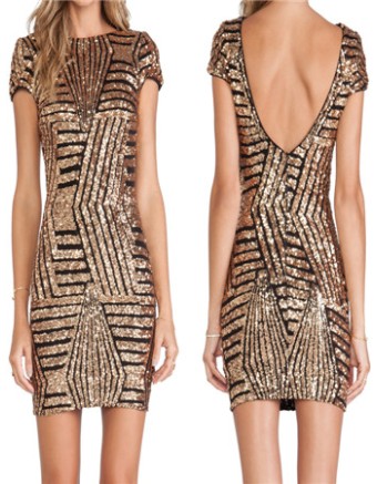 Top style gold women midi dress for any occasion M30031