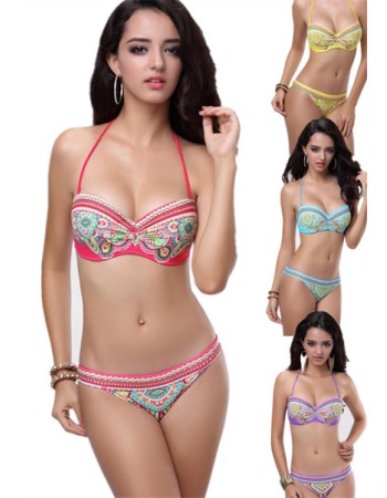 Sexy Charming Paisley Bandeau Bikini M5252