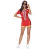 Checkered One Piece Racing Uniform Night Club Cheerleading Stage Costumes MS5062