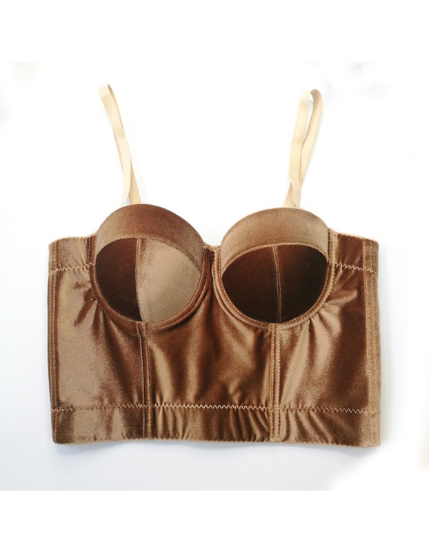 Real Velvet Bra Solid Color Steel Ring Body Shaping Vest All-Match Corset KN8199