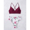 Printed Strap Two Piece Swimsuit Set Sexy Bikini Woman Swimwear A2205