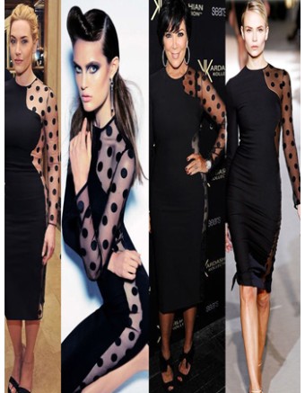 New Arrival 2014 Bandage Dress Women Patchwork Bodycon Dresses M3787