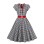 Women Retro Dress Black And White Check Belt Slimming Casual Dress 5039
