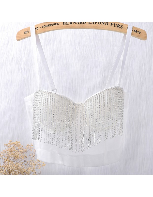 Tassel Drill Chain Shaping Short Style Backless Suspender Underwear 8045