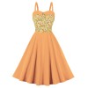 Fashion Vintage Floral Print Casual Strap Sleeveless Elegant Party Dress M3308