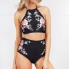 Women High Waist Two Piece Floral Print Swimsuits M11934