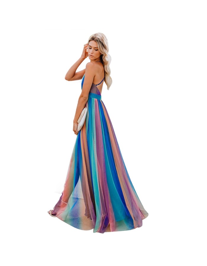women's sexy halter strap chiffon dressM8360