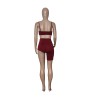Sexy Tube Top Trendy Crop Top And Pants Solid Two Piece Set Short Set M050