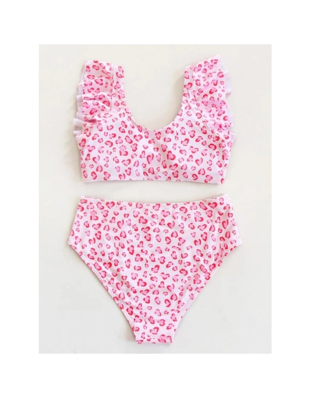 Leopard Print Bikini Swimsuit Set Sexy Fly Edge Bikini Women 1034