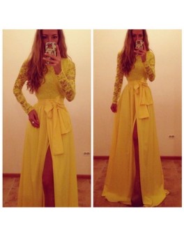 Sexy Fashion Yellow Evening Dress M3952