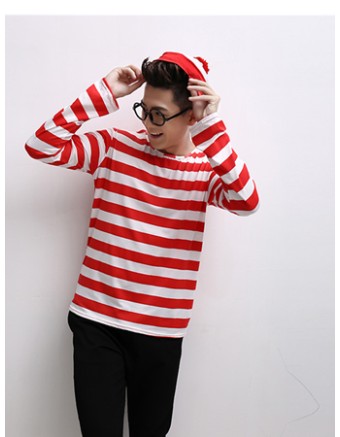 Casual  lovely red and white clothes M40303