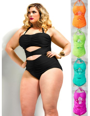 Sexy candy color one piece bikini M5403