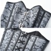 Metal Buckle Jacquard Floral Steampunk Steel Boned Underbust Corset  M1442