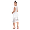 round neck lace mermaid  see-through  party midi dress M30173