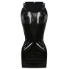 Sexy PVC Shiny Leather Mesh Dress m7294