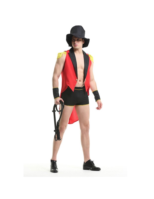 Circus Magic Costume Men Tuxedo Halloween Cosplay Animal Trainer Costume XY82223