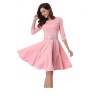 Pretty Fashion Office Lady Summer Casual Woman Dress With Belt