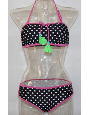 Sweet girl white dot bikini M5353