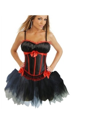 sexy satin corset with skirt m1753G