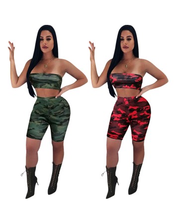 Sexy Camouflage Bodycon Two Piece Set M8453