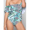 New style ruffle-shoulder  one piece colorful flower print swimwear 17076