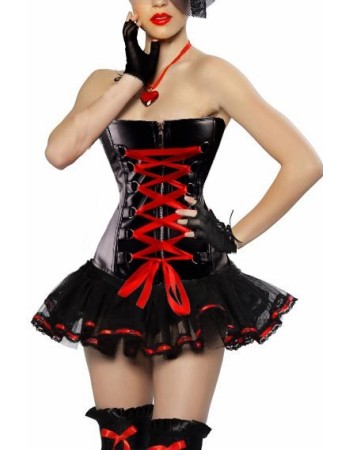 black leather bustier m1211D