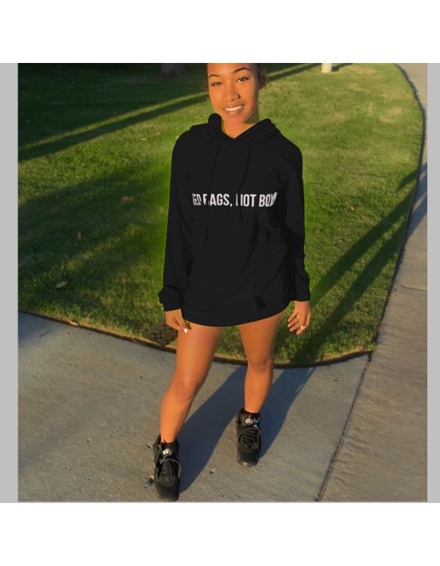 Letter Printed Women's Hoodies Pullover M8459