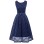 Round Collar Sleeveless Tulle Midlength Party Evening Print Formal Dress CD1607