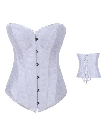 sexy white jacquard corset m1841c
