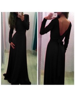 Sexy Black Maxi Dress M3955