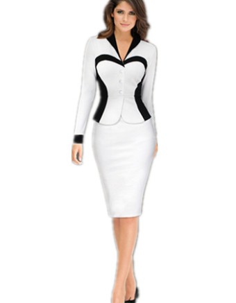 High Quality Hot 3 Colors Women OL V Neck Dress M30226