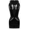 Sexy PVC Shiny Leather Mesh Dress m7294