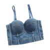 Outside Wearing a Cowboy Halter Crop Striped Top Nightclub Wipe Chest 8999