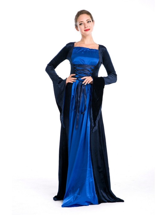 blue long sleeve empress ball dress m4846