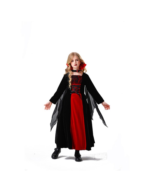 Halloween Fairy Tale Horror Children Vampire Dress Princess Dress Costume Show YM5825