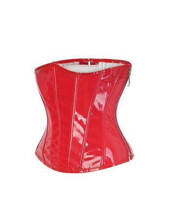 Steampunk Black PU Underbust Corset with Side Zipper Gothic Bustiers M22066