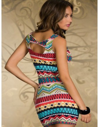Print dress m3777b