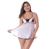 White Sexy Embroidery Night Dress M2146