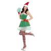 Sexy Off Shoulder Santa Claus Green Sequin Elf Xmas Costume M21945