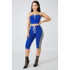 Sexy off shoulder Two Piece Set Crop Top Shorts Pants Sets m8236