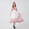 Halloween Farm Checked Lace Oktoberfest Costume Maid Master Dress YM0925
