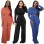 Long Sleeve Bandage Top + Wide Leg Long Pants Casual 2 Pieces Sets M8490