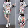 Casual Loose Cartoon Printed T Shirt Dress M8369