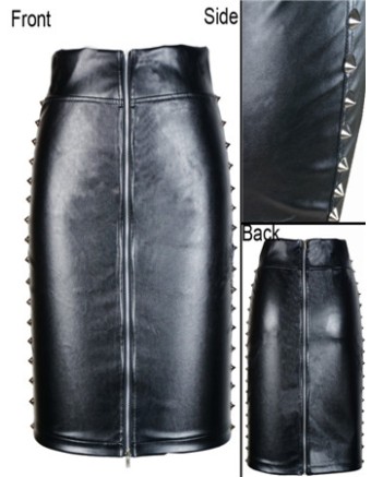 New arrival black leather dress  M337a